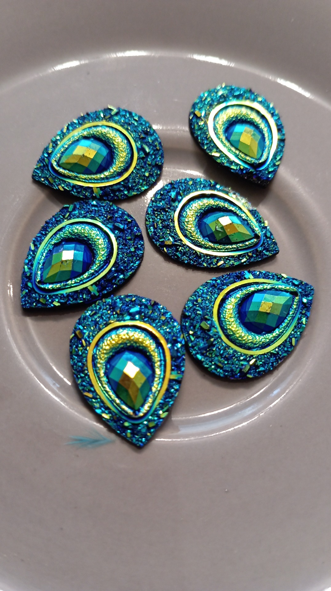 Akrylové kamínky, paví oko, 6 ks, www.boome.cz