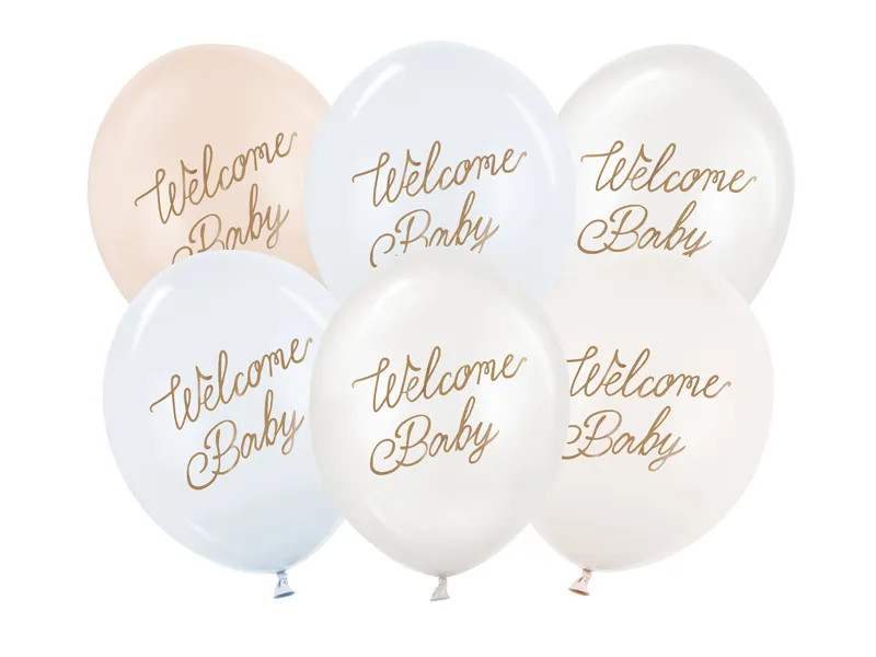 Balónky 30 cm, Welcome Baby, modrý mix